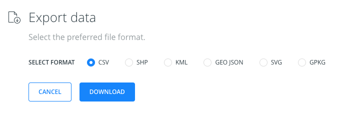 export datasets format
