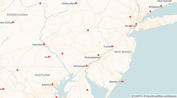 Screenshot of Mapbox